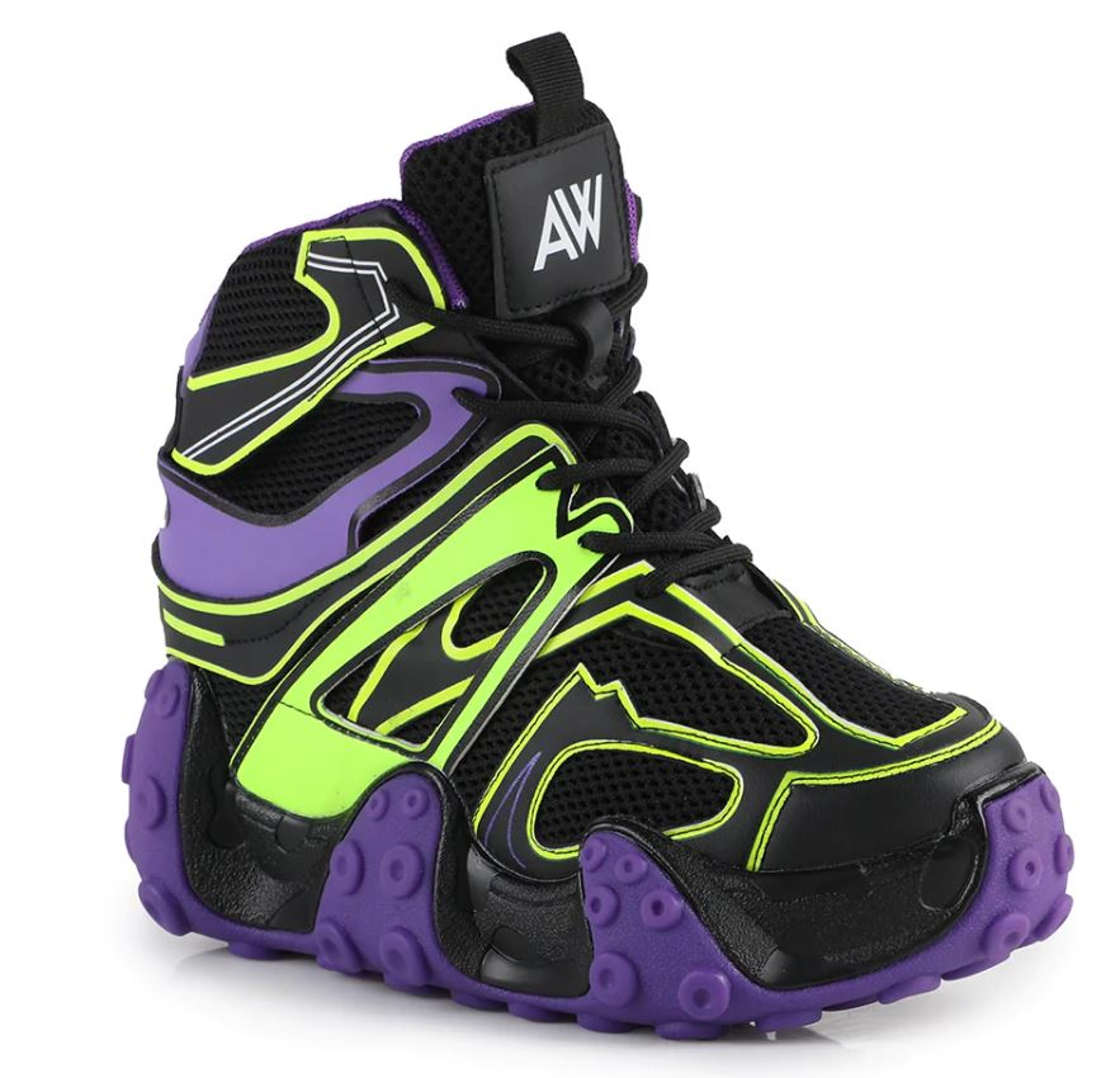 Wang Limited Lilac Purple White Platform Sneaker Knee Boots Hidden